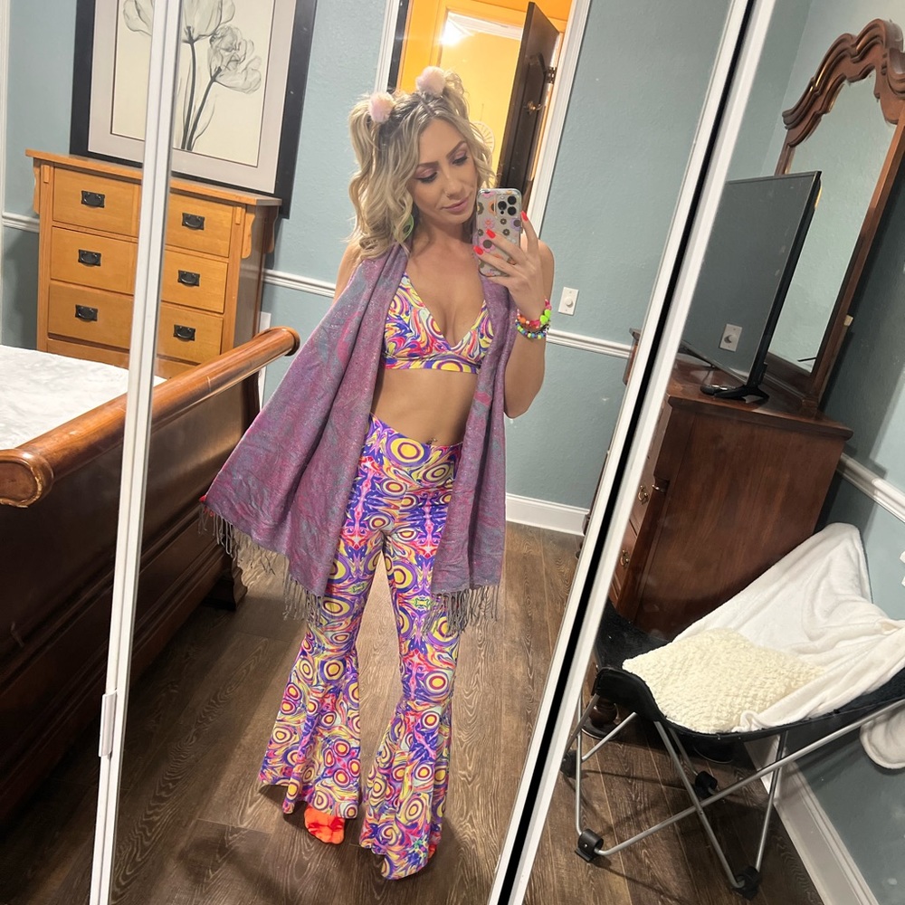 Two piece rave outfit.